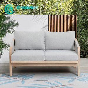 Phong c&aacute;ch đơn giản Nội thất s&acirc;n vườn Bộ ghế sofa bằng gỗ tếch Sofa hi&ecirc;n chất lượng cao c&oacute; đệm chống thấm cho ban c&ocirc;ng kh&aacute;ch sạn gia đ&igrave;nh