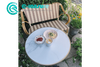 Einfacher Hof-Aluminiumm&ouml;bel-im Freien langer Bank-Stuhl geflochtener Rattan-Garten-Sitz-Freizeit-Sofa-Stuhl f&uuml;r Hotel-Patio-Bistro