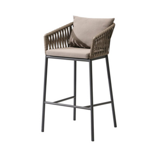 Հյուսված պարան ալյումինե շրջանակով բար աթոռով բացօթյա համար