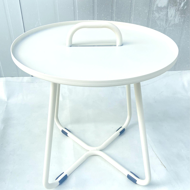 Ronde vorm poeder gecoate aluminium bijzettafel met handvat