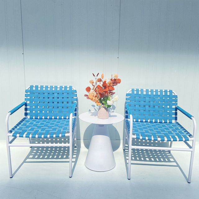 Simple Design Blue webbing lounge Cathedra for hortus