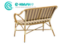 Einfacher Hof-Aluminiumm&ouml;bel-im Freien langer Bank-Stuhl geflochtener Rattan-Garten-Sitz-Freizeit-Sofa-Stuhl f&uuml;r Hotel-Patio-Bistro