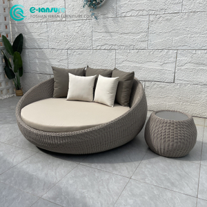 Ubora wa Nje wa Sura ya Alumini ya Fremu ya Alumini ya Bustani ya Samani ya Dimbwi la Mzunguko wa Kitanda cha mchana na PE Rattan ya Hoteli ya Mapumziko.