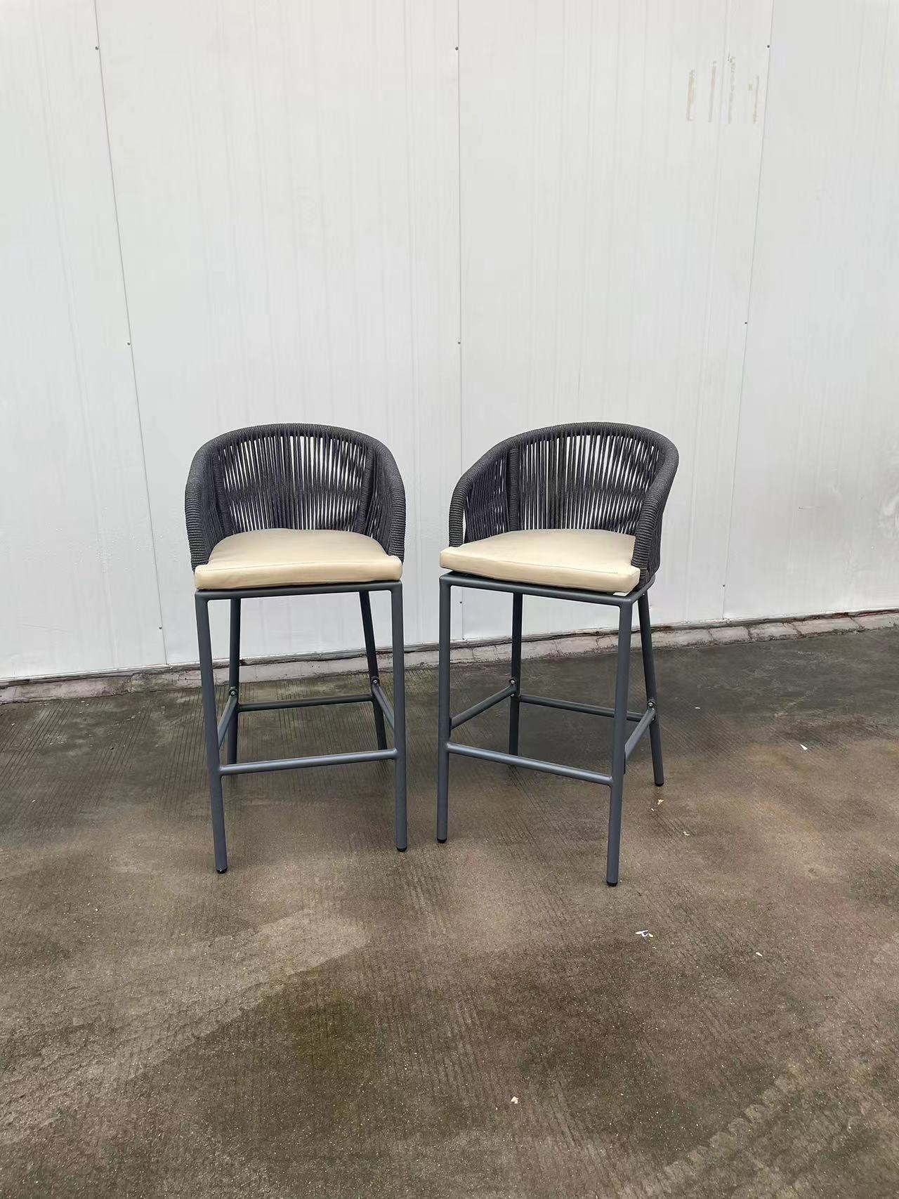 6mm Round Olefin Rope Weaving Bar Chair for Patio