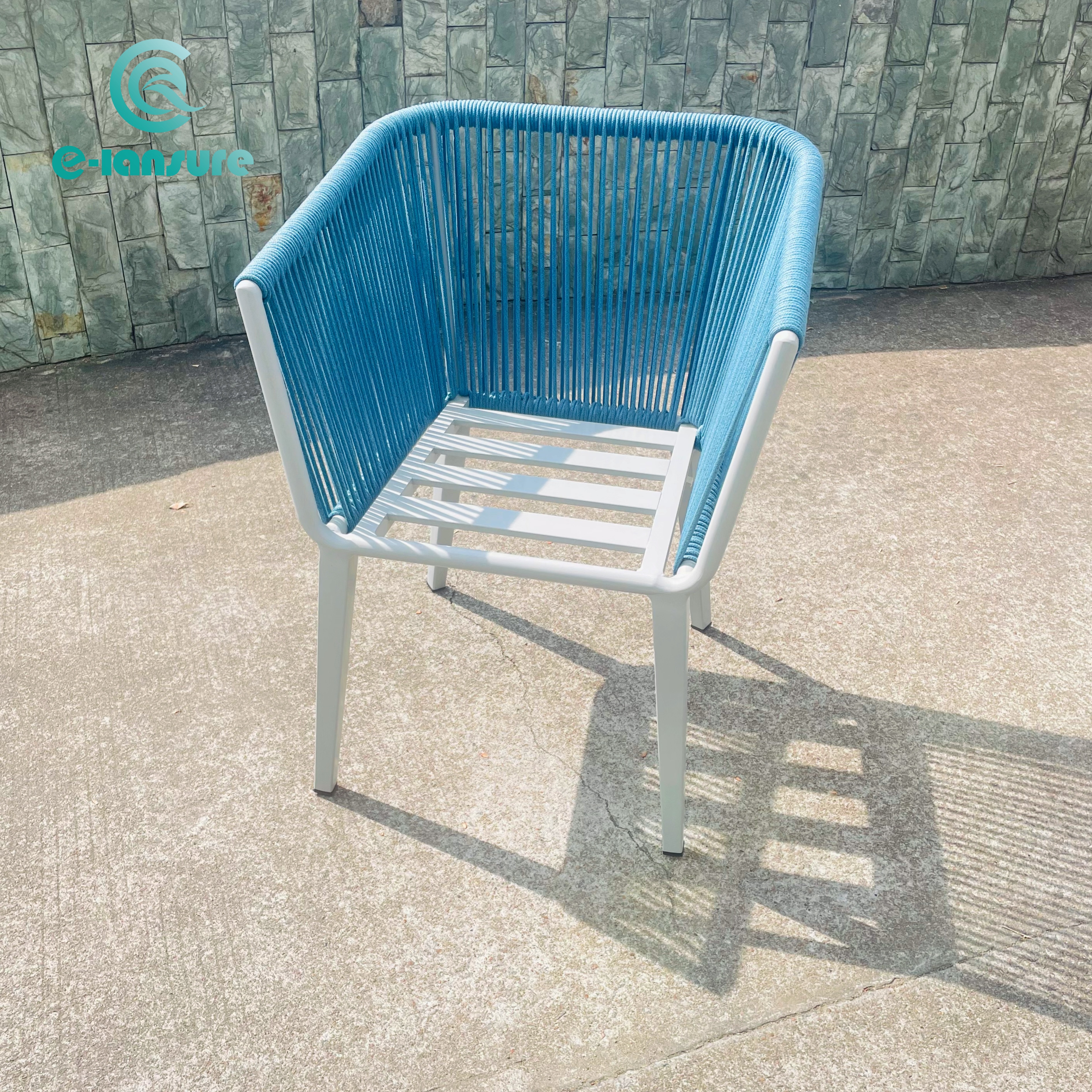 Minimalist Patio Aluminium Furniture Blue Texta funem Cathedra in Villa area