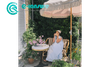 Einfacher Hof-Aluminiumm&ouml;bel-im Freien langer Bank-Stuhl geflochtener Rattan-Garten-Sitz-Freizeit-Sofa-Stuhl f&uuml;r Hotel-Patio-Bistro