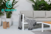 Perabot Sofa Luaran Bergaya Set Sofa Sudut Bingkai Aluminium Tahan Lama Sofa Taman dengan Set Meja Kopi Untuk Vila Rumah