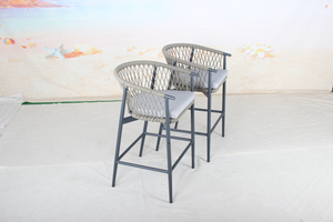 Scaun de bar exclusiv cu cotieră din fr&acirc;nghie cu suport pentru picioare pentru terasă