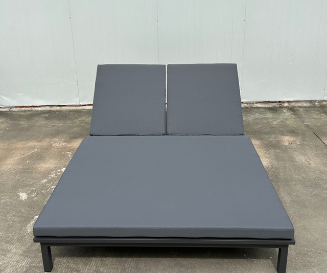 Ανακλινόμενη ξαπλώστρα με διπλό κάθισμα αλουμινίου, ανάκλιντρο με μαξιλάρι