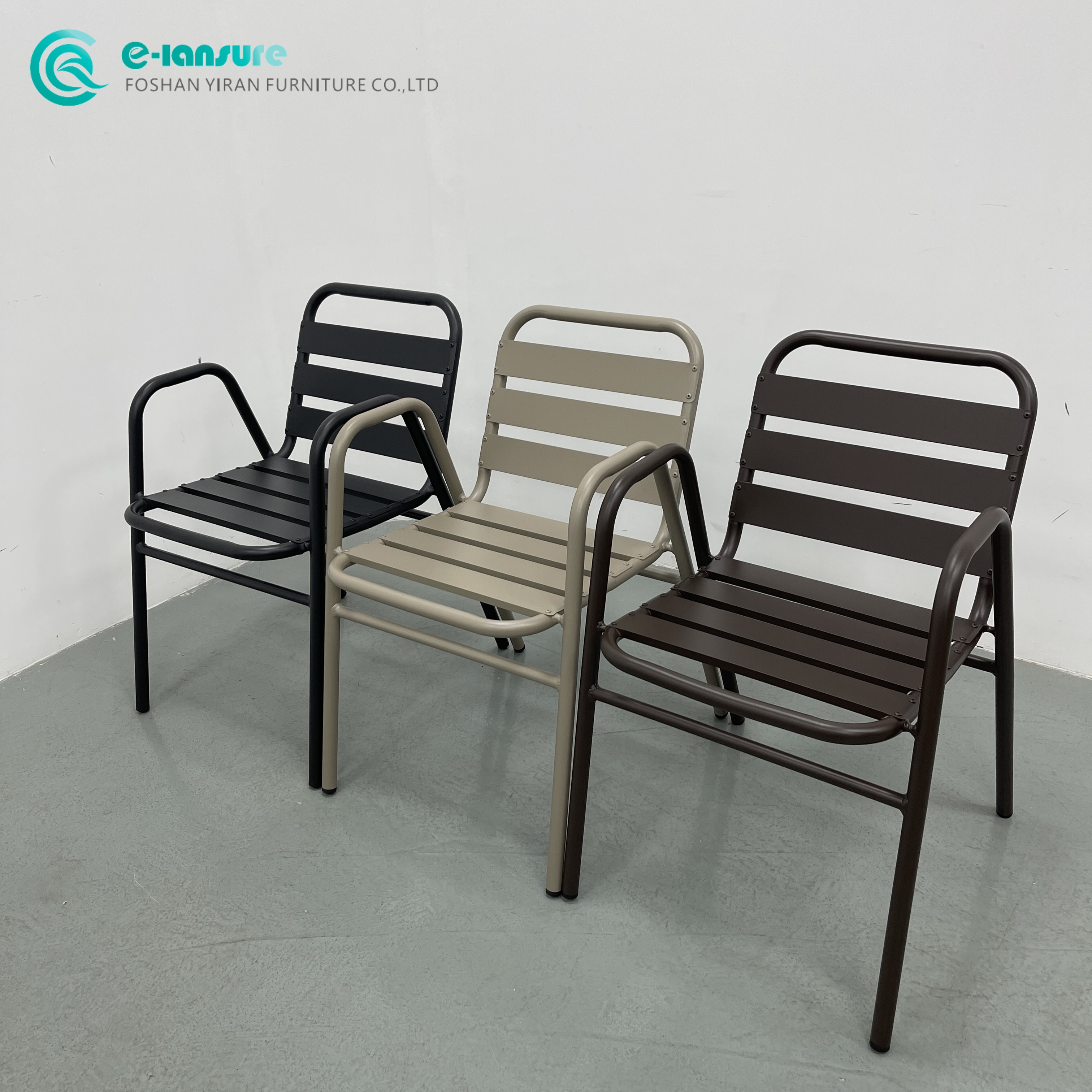 Aluminiowe meble ogrodowe Krzesło do jadalni ogrodowej Wysokiej jakości krzesło rekreacyjne z metalową ramą Pojedyncze krzesło na każdą pogodę do domowego patio na dziedzińcu