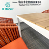 Meubles de salle &agrave; manger en aluminium de jardin, chaise de salle &agrave; manger en corde Orange avec Table &agrave; manger rectangulaire en contreplaqu&eacute; pour Patio