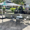 Kursi Makan Aluminium Desain Tali Jalinan Luar Ruangan Modern Dan Set Meja