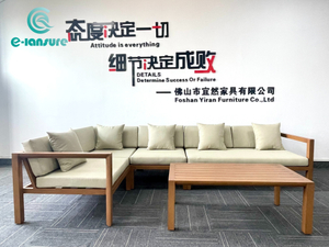 Ensemble de canap&eacute;s d'ext&eacute;rieur en aluminium, canap&eacute; modulaire en forme de L et Table basse pour jardin et cour