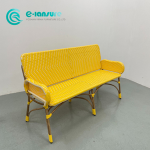 စတိုင်လ်ကျသော Outdoor Rattan Furniture Aluminum Frame Long Bench Chair Leisure Garden Sofa Chair for Hotel Patio Restaurant အတွက်