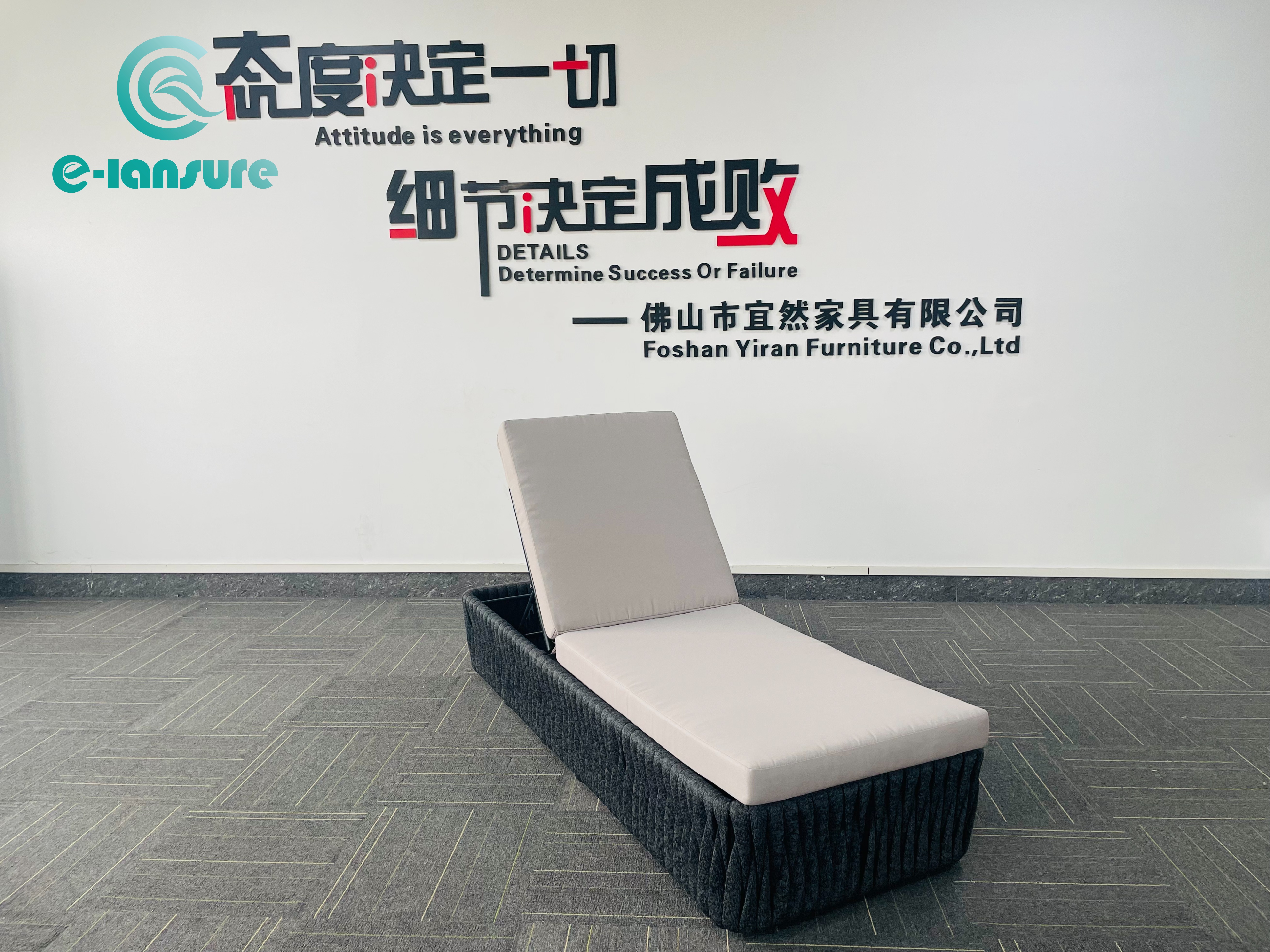 Hochwertiger Außenliegerin gewebter Seillieger Sonnenbett Pulver beschichtetes Aluminium Rahmen Chaise Lounge für Pool am Pool