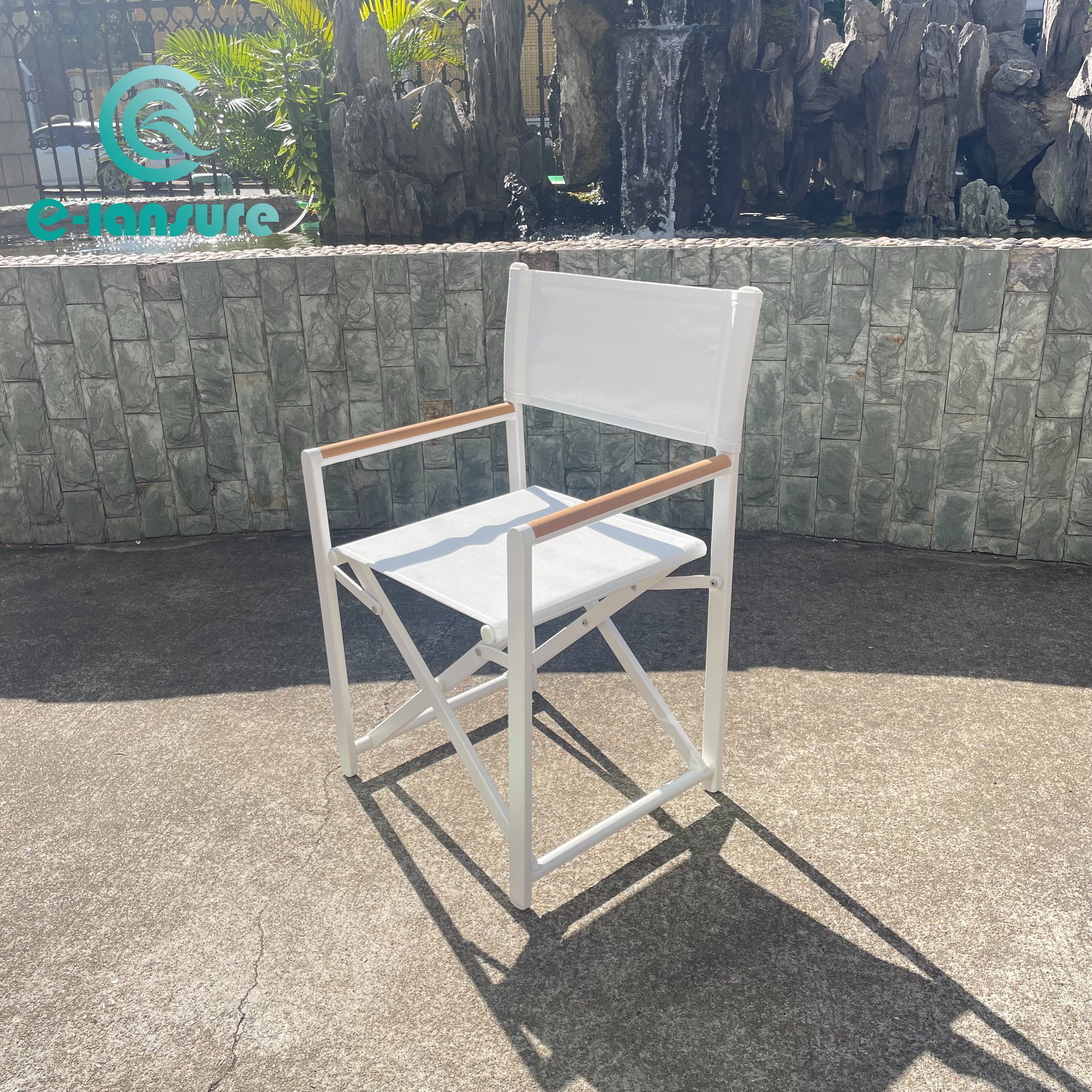 Einfache Outdoor -Möbelklapper Campingstuhl Aluminium Rahmen Regisseur Stuhl für Gartenterrasse