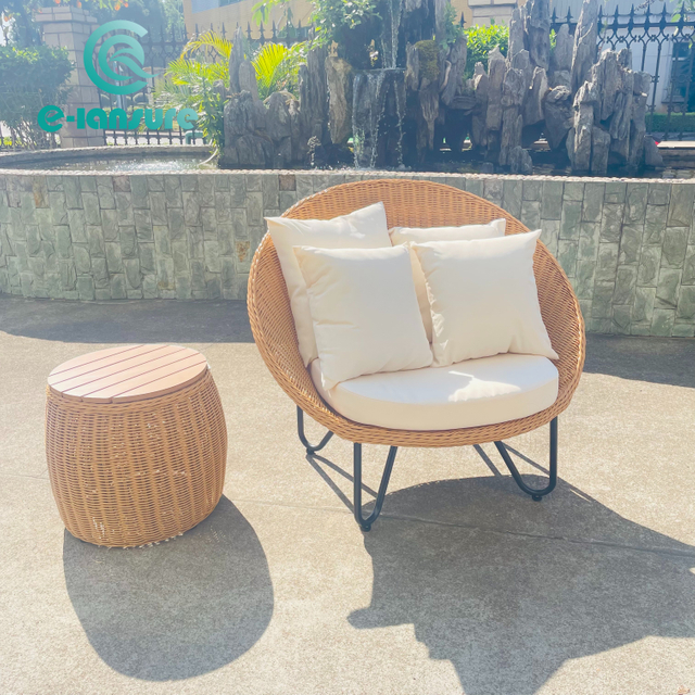 Casual Patio Furniture Outdoor Aluminium Rattan Lounge Cathedra et Tea Tabula Pone pro Domo Garden