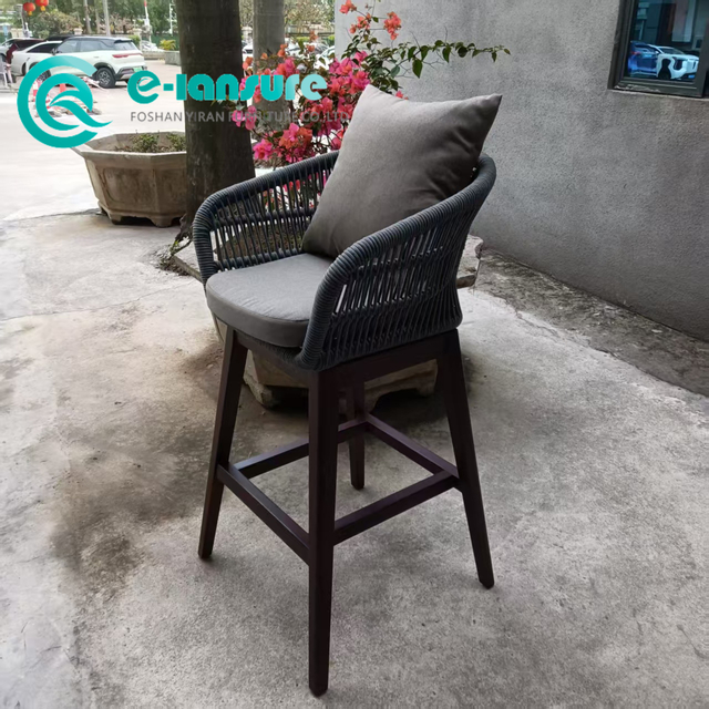 ເຄື່ອງເຟີນີເຈີ Wood ສວນ Teak Wood Wit Doipine Storine St Role St Role Stooor Stool ດ້ວຍເບາະ waterriproof ສໍາລັບໂຮງແຮມ Resort