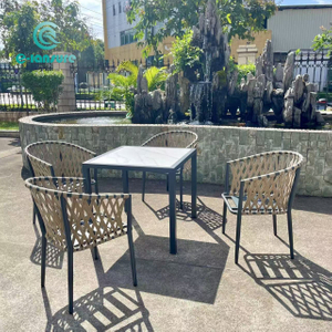 Лежерни намештај на отвореном Једноставна баштенска столица са плетеним ужетом од алуминијума за дом 