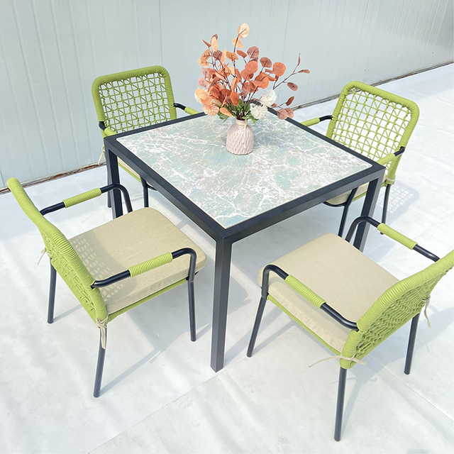 Hotel Green Woven Rope &eacute;tkezősz&eacute;k asztalk&eacute;szlettel