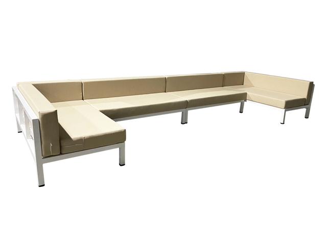 Modul&aelig;r aluminiumsofa med pute, U-formet seksjonert utend&oslash;rs sofasett