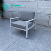 Mobilier de canapea de exterior &icirc;n stil nordic Scaun de canapea cu cadru de aluminiu cu set de măsuță de cafea Set de canapea de grădină pentru orice vreme pentru acasă, vilă, curte