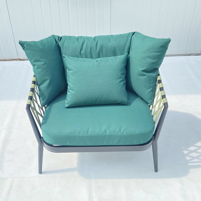 Set divani componibili in corda da giardino 1+1+2