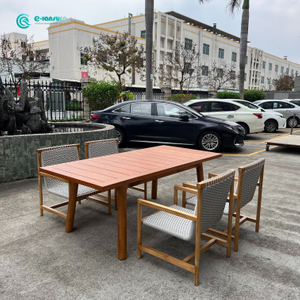Retro Penicullus Outdoor Dining Set Teak Wood Texta Funem triclinium Cathedram Recta