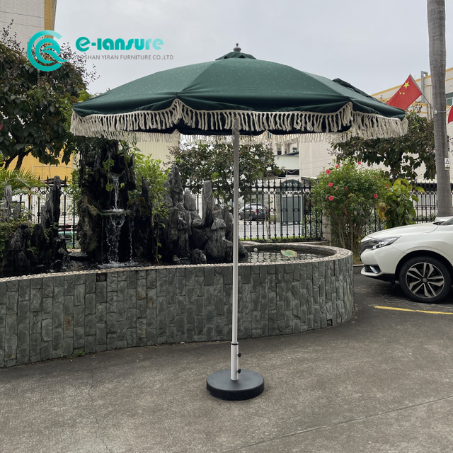 סיטונאי מפעל ריהוט חוץ בסגנון רטרו שמשיית גן לצד הבריכה מטריה עגולה מסגרת אלומיניום שמשיה לווילה מלון נופש