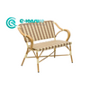 Sedia da giardino in rattan intrecciato con mobili in alluminio semplice da giardino, panca lunga da esterno, poltrona per il tempo libero, per patio dell'hotel, bistrot