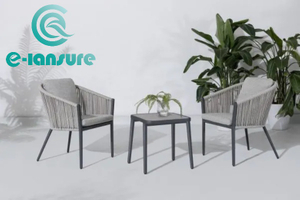 Mobilier de sufragerie modern și minimalist &icirc;n aer liber Scaun de sufragerie din fr&acirc;nghie de grădină Set de scaune de sufragerie din aluminiu pentru curte terasă