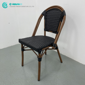 Классикалық ашық асхана жиһазы Жоғары сапалы алюминий жақтауымен асхана орындық Қонақ үй мейрамханасы кофеханасы үшін тоқылған роттан бақ креслосы