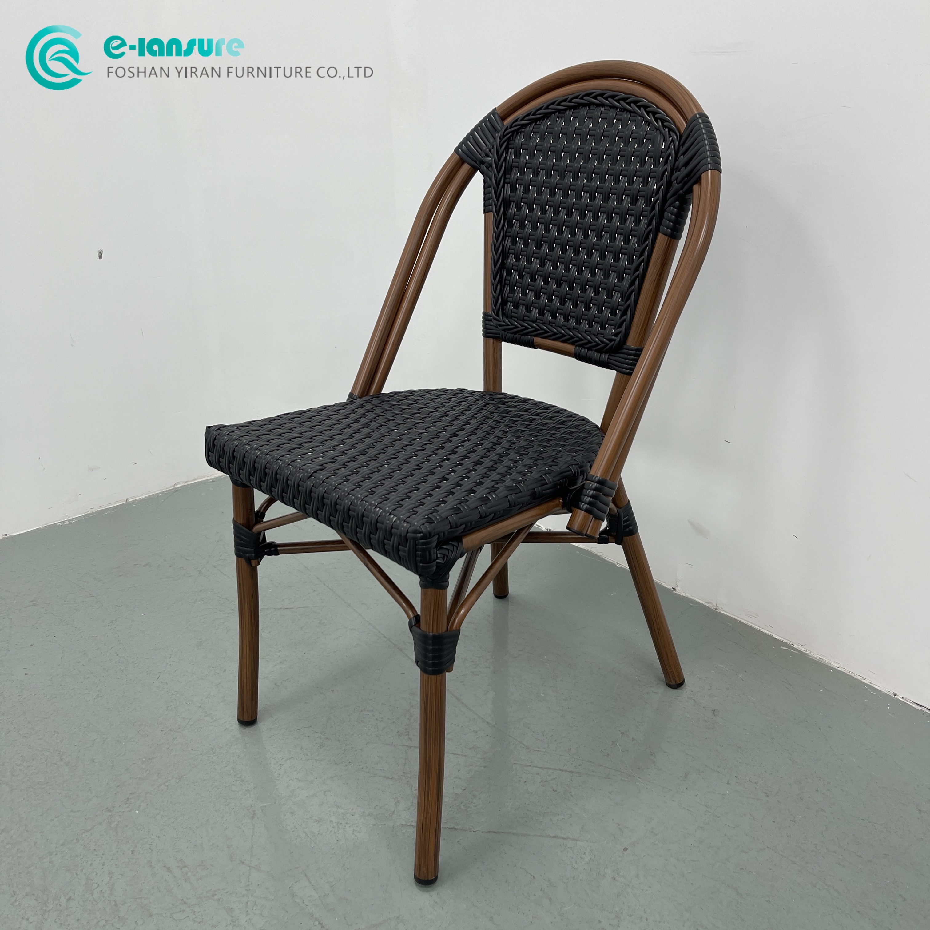 Класічная вулічная абедзенная мэбля, высакаякасны абедзенны крэсла з алюмініевым каркасам, садовае крэсла з плеценага ротанга для гасцінічнага рэстарана, кавярні