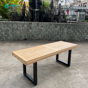 เฟอร์นิเจอร์สวนฐานอลูมิเนียมและเก้าอี้ม้านั่งยาวไม้คุณภาพสำหรับลานลานบ้าน