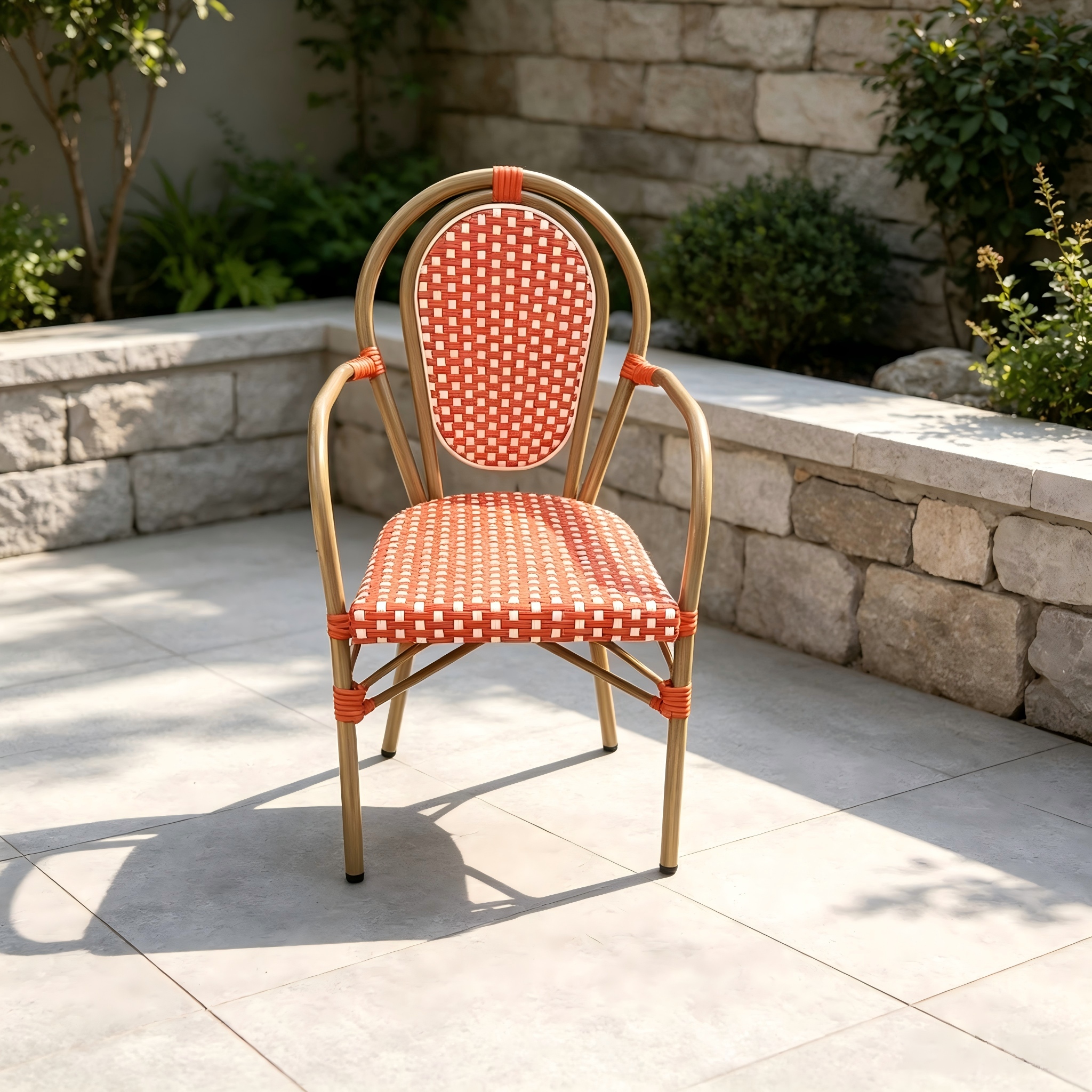 Muebles de comedor al aire libre directos de f&aacute;brica, silla de comedor con estructura de aluminio y rat&aacute;n tejido, juego de comedor 2+1 de rat&aacute;n para el hogar, Villa, restaurante