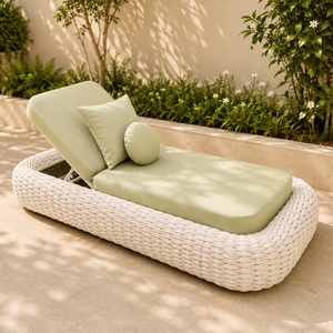 Tuin ligstoel aluminium stoel sitkamer stoel Elegante geweefde tou leunstoel Stoel Patio sonbed