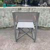 Kursi Lipat Rangka Aluminium Furnitur Luar Ruangan Sederhana Nordic dengan Sandaran Tangan Kayu Jati Kursi Kamp Direktur Teras untuk Halaman Villa