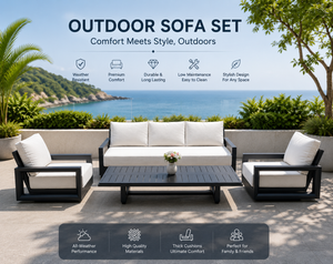 Klassisk udend&oslash;rs aluminiumssofam&oslash;bler Holdbar havesofa Siddeplads Patio Roterbar sofa med sofabord til hjemmevilla