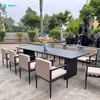 Mobilier practic de luat masa in aer liber Scaun de sufragerie din cadru din aluminiu cu set de masa dreptunghiulara pentru restaurantul vila