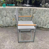 Kursi Lipat Rangka Aluminium Furnitur Luar Ruangan Sederhana Nordic dengan Sandaran Tangan Kayu Jati Kursi Kamp Direktur Teras untuk Halaman Villa
