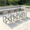 Sedia pieghevole nordica semplice per mobili da esterno con struttura in alluminio con braccioli in legno di teak, sedia da campeggio per patio, per cortile della villa